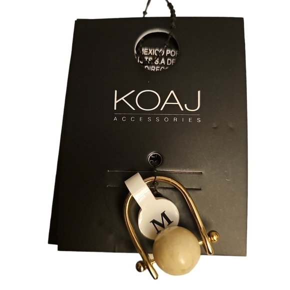 NWT Koaj Tan Marble Ball Gold Ring - Picture 3 of 3